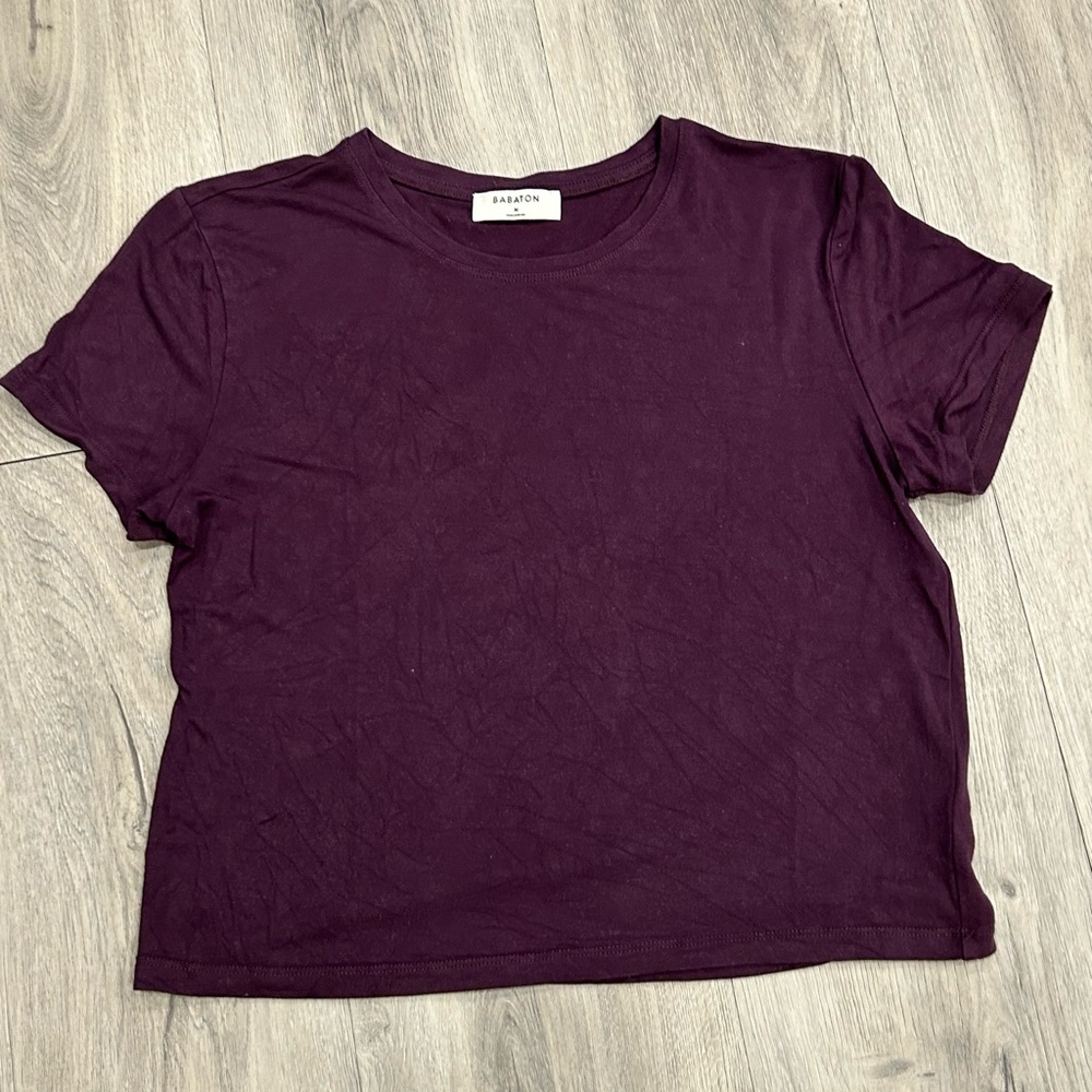 Babaton Purple Crop T-Shirt - Picture 1 of 3